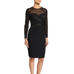 NEW Beautiful Mesh Stretch Crepe Cocktail Dress